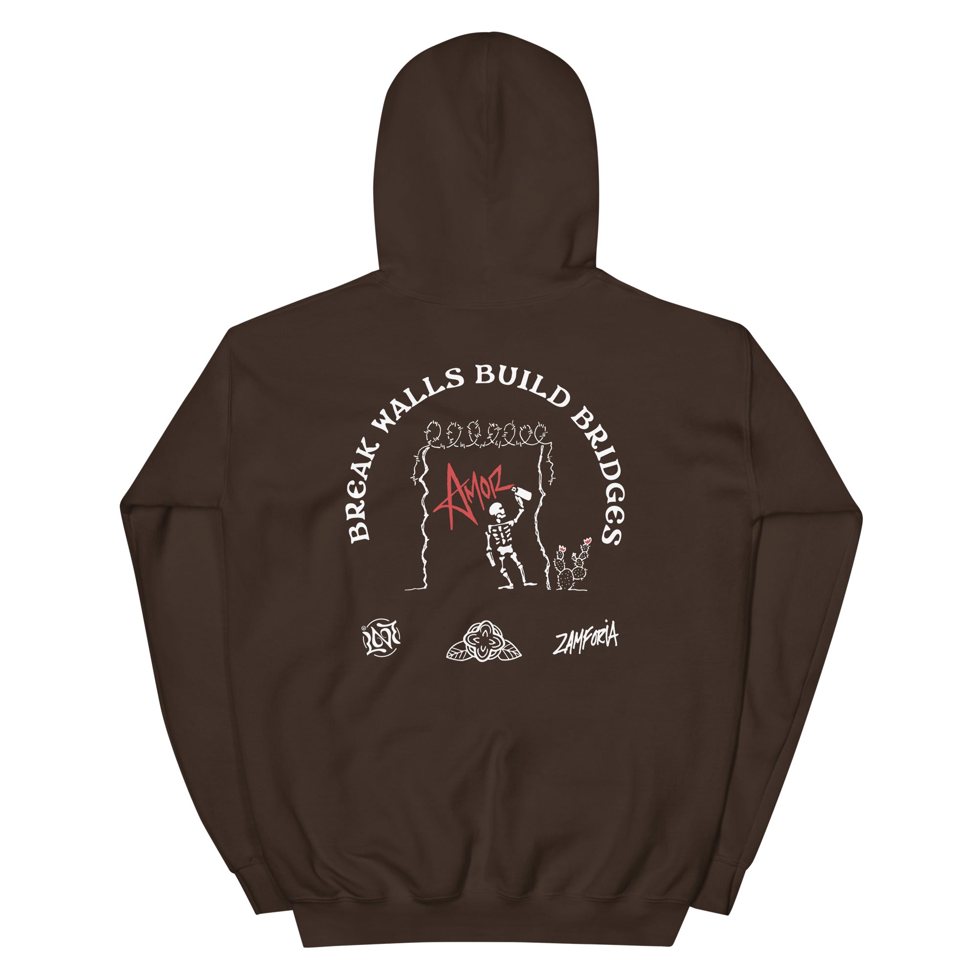 "Break Walls, Build Bridges" Embroidered Ultra Heavy Weight Hoodie